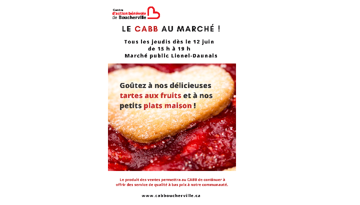 Le Centre d’action bénévole de Boucherville s’invite au marché !
