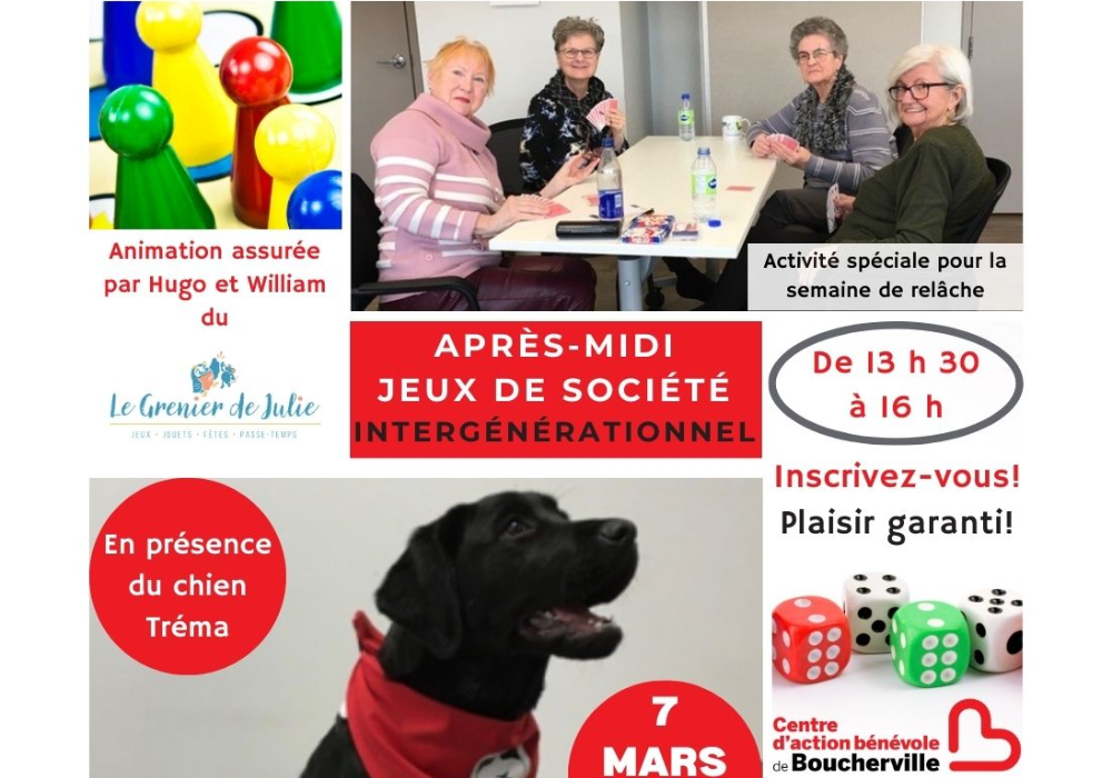 Activité spéciale relâche - Après-midi Jeux de société intergénérationnel